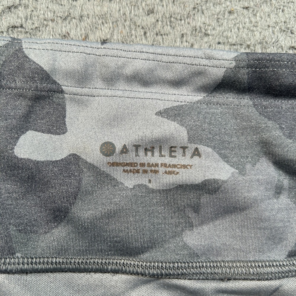 Athleta All In Camo 7/8 Tights Womens S Gray Nylon Stretch Pull On Active‎ Yoga - Picture 3 of 12